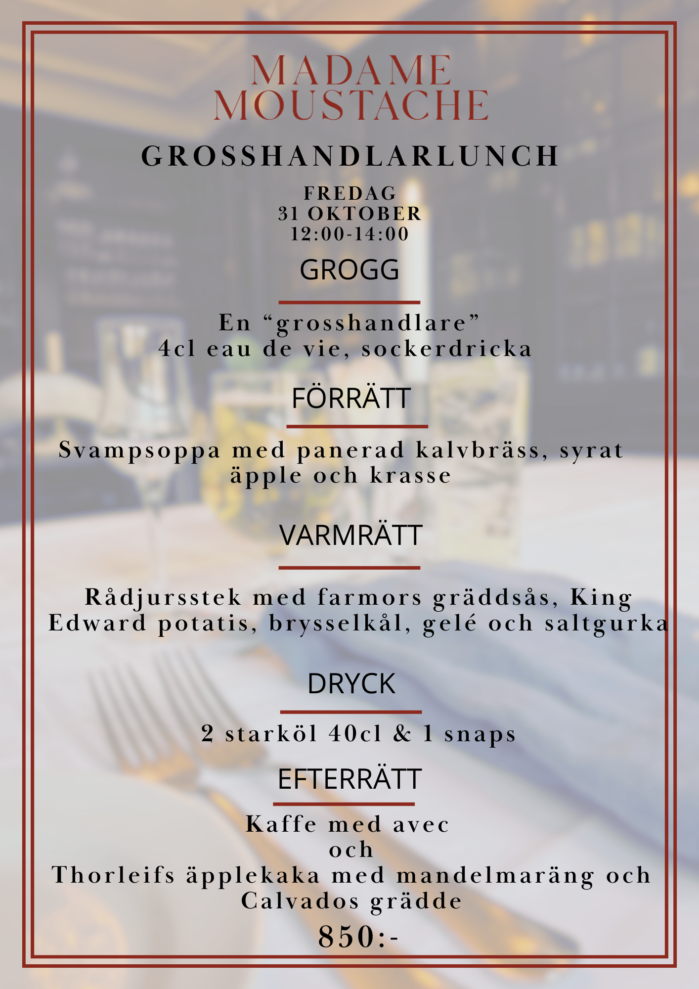 Grosshandlarlunch 26 september